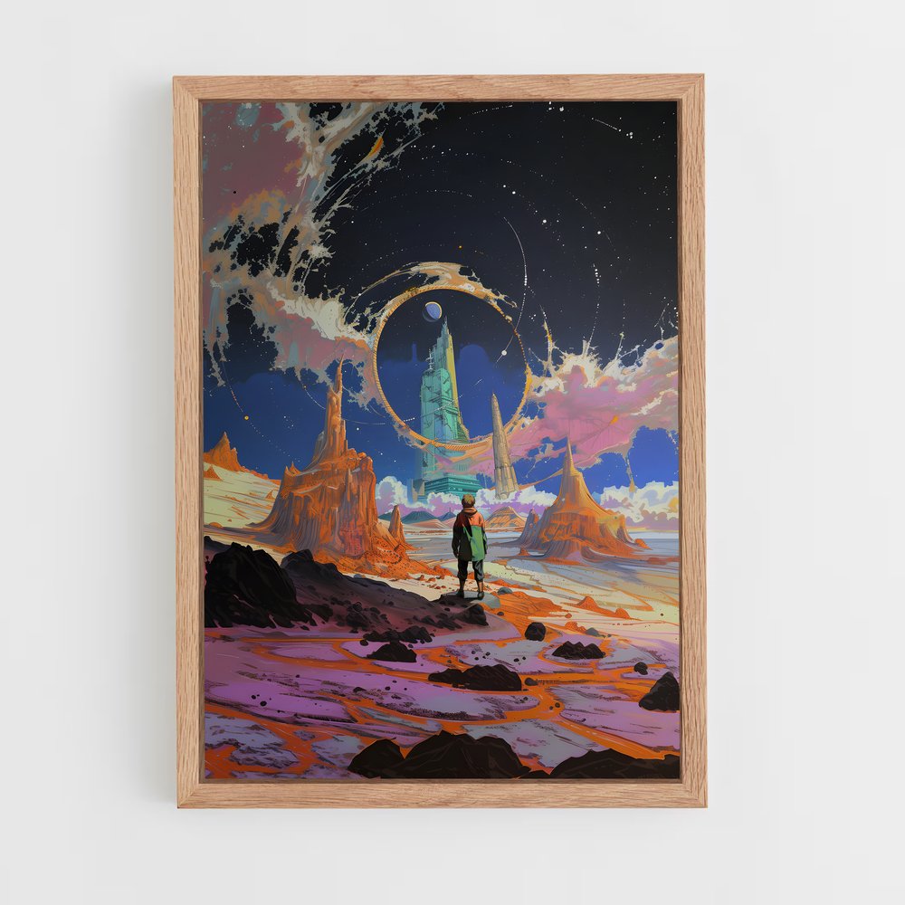 Poster Éclatant de Rêverie Cosmique – affiche Art spatial (vue 4)